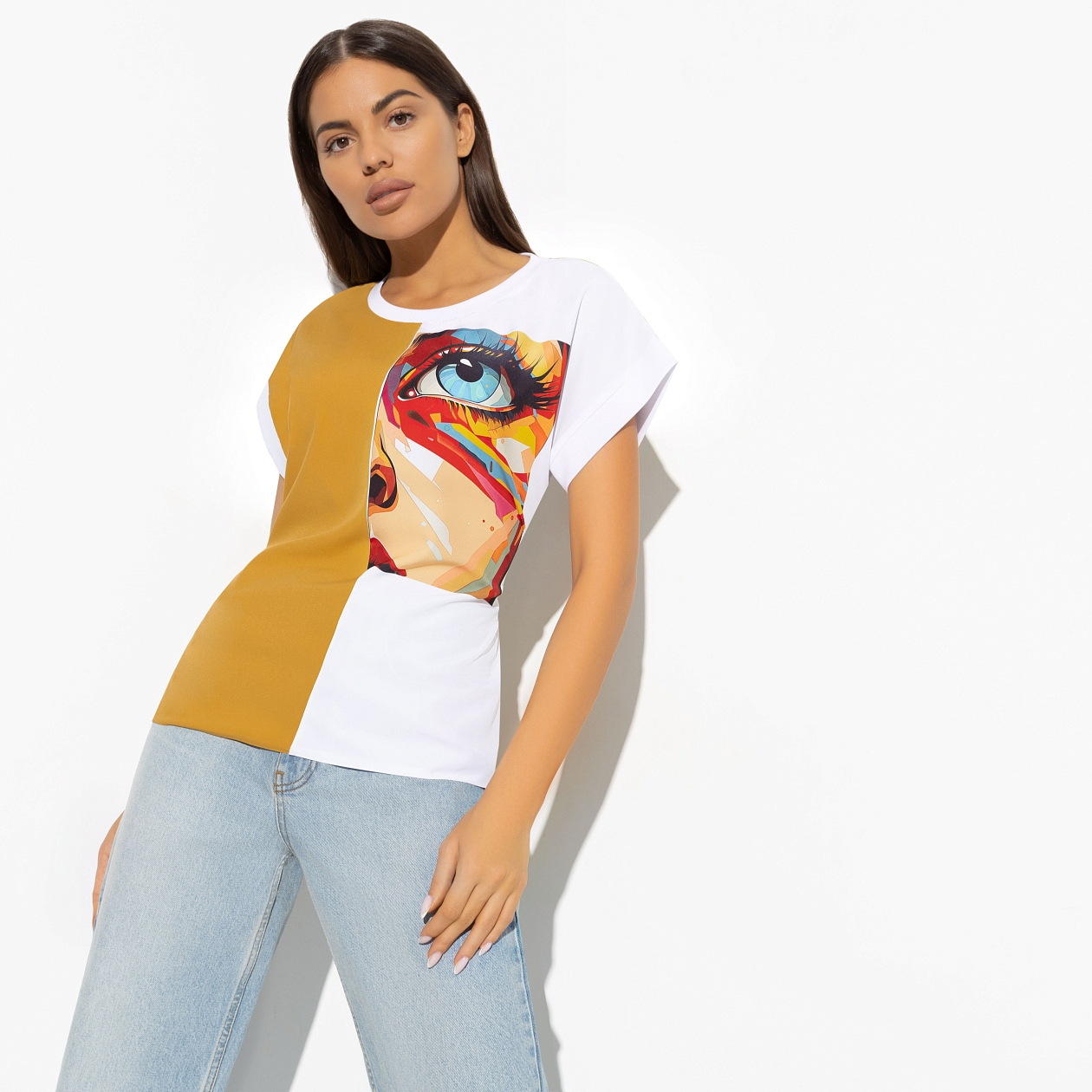 Туника Прочти в глазах (нью). Состав: 65% полиэстер, 30% вискоза, 5% эластан