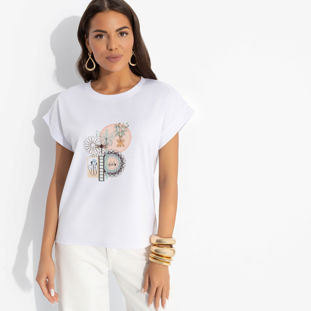 Футболка Оттенок настроения. Состав: 65% п/э, 30% вискоза, 5% стрейч