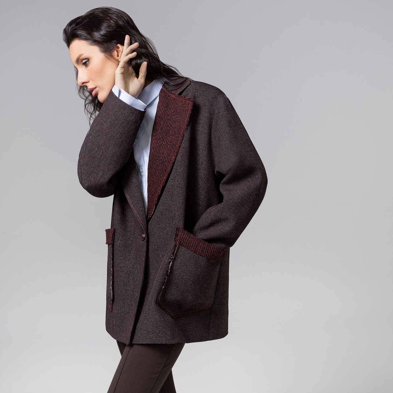 Жакет Стильно независима (фэшн). Состав: 65% п/э, 30% вискоза, 5% спандекс