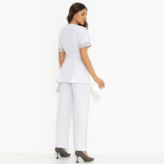 Брючный костюм Прогулки по Монмартру (grey, 2 в 1, с поясом) 