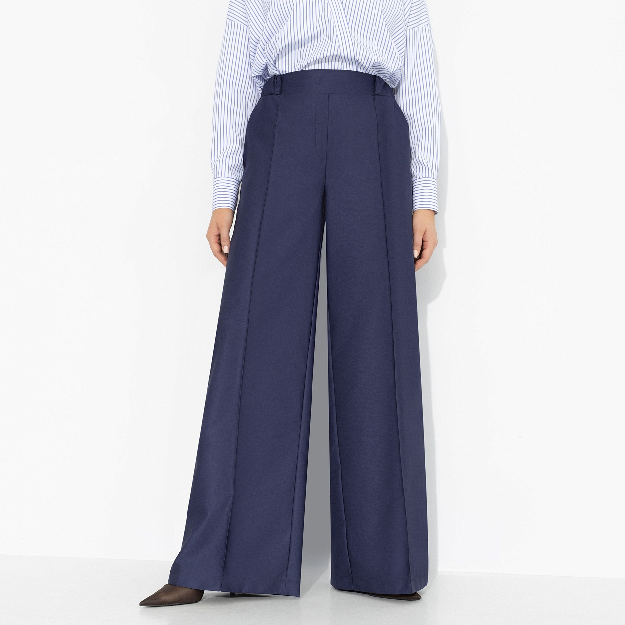 Брюки Минимализм с акцентами (синие). Состав: 85% п/э, 15% вискоза