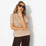 Водолазка Фирменное приветствие (песочная). Состав: 46% вискоза, 28% п/э, 21% нейлон, 5% спандекс