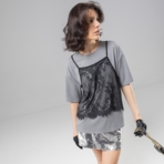 Футболка Модный тандем (2 в 1). Состав: 75% полиэстер, 20% вискоза, 5% спандекс