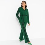 Брючный костюм Личное превосходство (изумруд, 2 в 1, с поясом). Состав: 65% п/э, 30% вискоза, 5% спандекс