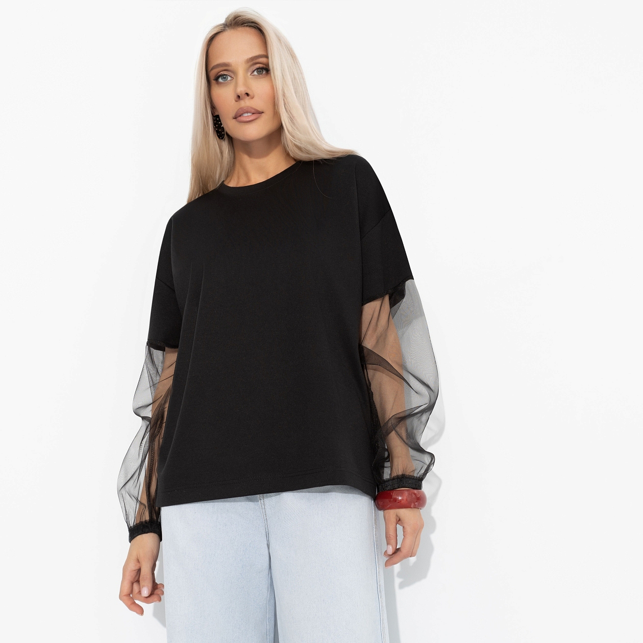 Футболка Модный бунт. Состав: 65% п/э, 30% вискоза, 5% стрейч