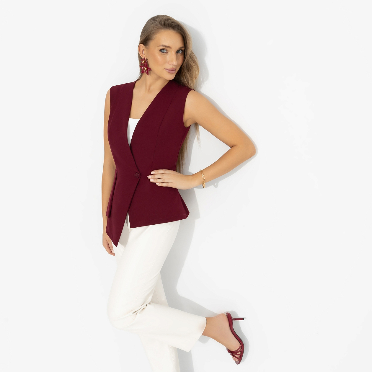 Стильный лидер (бордовый). Состав: 72% п/э, 22% вискоза, 6% спандекс