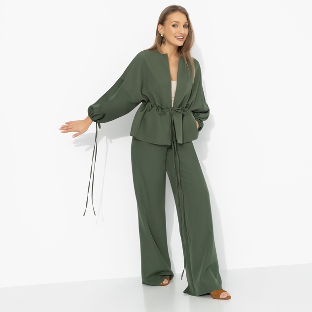 Брючный костюм Серьезная леди (2 в 1, хаки) 