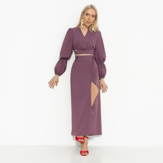 Комплект с юбкой Когда хочешь вау-эффекта (бордовый) 