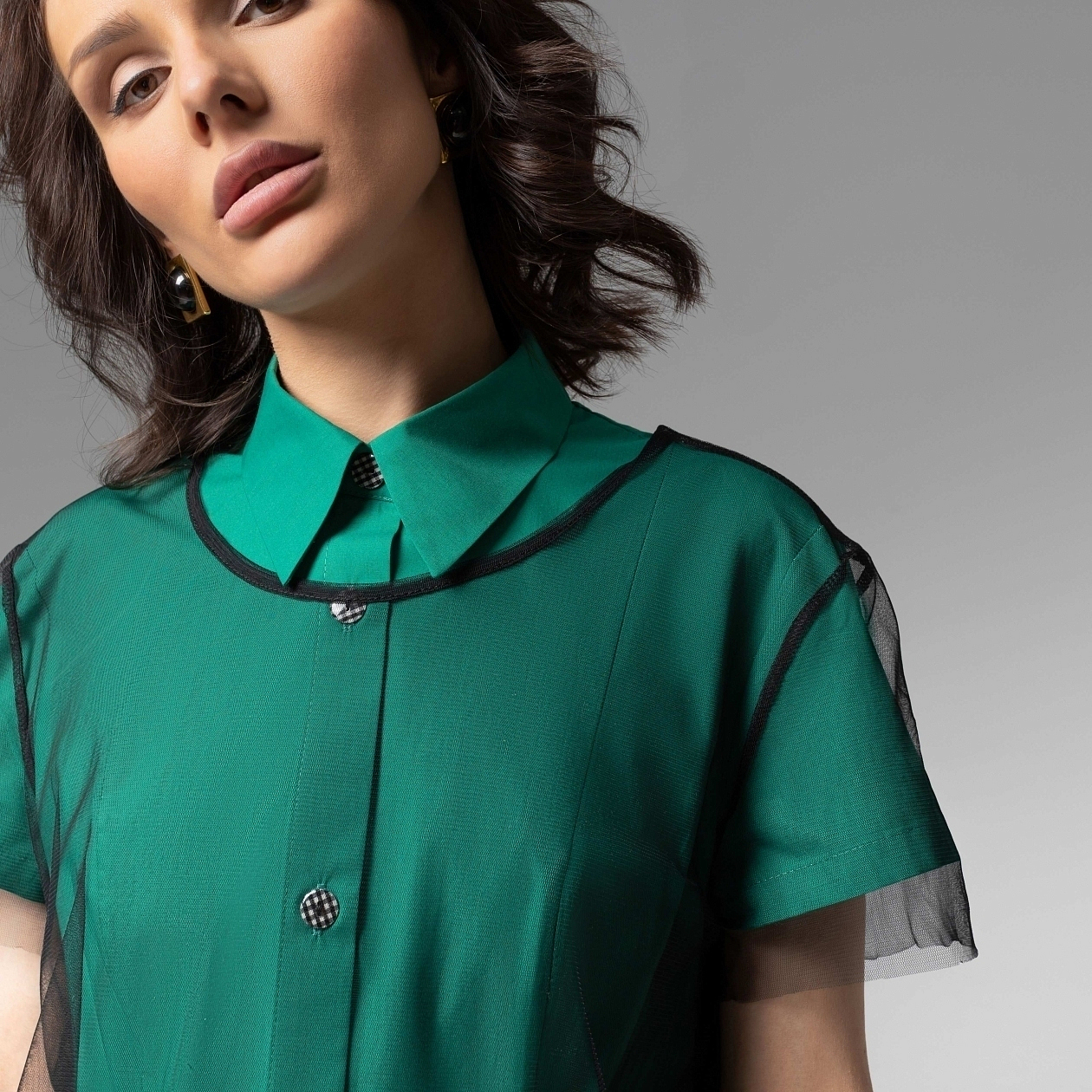 Платье-рубашка Стильное самообладание (2 в 1). Состав: 45% хлопок, 30% полиэстер, 25% нейлон