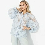 Блуза из вискозы Теория красоты (дымчато-голубая)