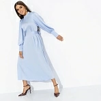 Платье с объемными рукавами Притяжение элегантности (голубая симфония)