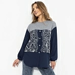 Свитшот комбинированный Стиль по-взрослому (скай)