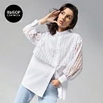 Рубашка комбинированная с вышивкой Вне конкуренции (white snow)