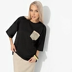 Футболка из вискозы Красиво живу (чёрная)