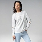 Лонгслив с разрезами на рукавах Образ решает (grey)