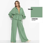 Брючный костюм из 100% вискозы Серьезная леди (2 в 1, шалфей)