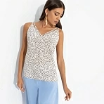 Топ с акцентным вырезом Создана для поцелуев (горох)