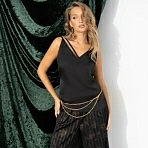 Топ шёлковый Создана для поцелуев (чёрный)