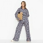 Брючный комплект эффектный Игра линий (контраст)