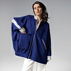 Бомбер из мягкой замши Стильное вложение (oversize, S-M)