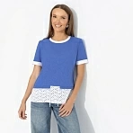 Футболка прямого силуэта Романтика с перчинкой (синяя)