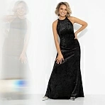 Платье из бархата Без границ (черное)