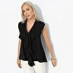 Блуза с воланами Мелодия стиля (black)