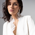 Жакет Сидит идеально (молочный). Состав: 75% п/э, 20% вискоза, 5% спандекс