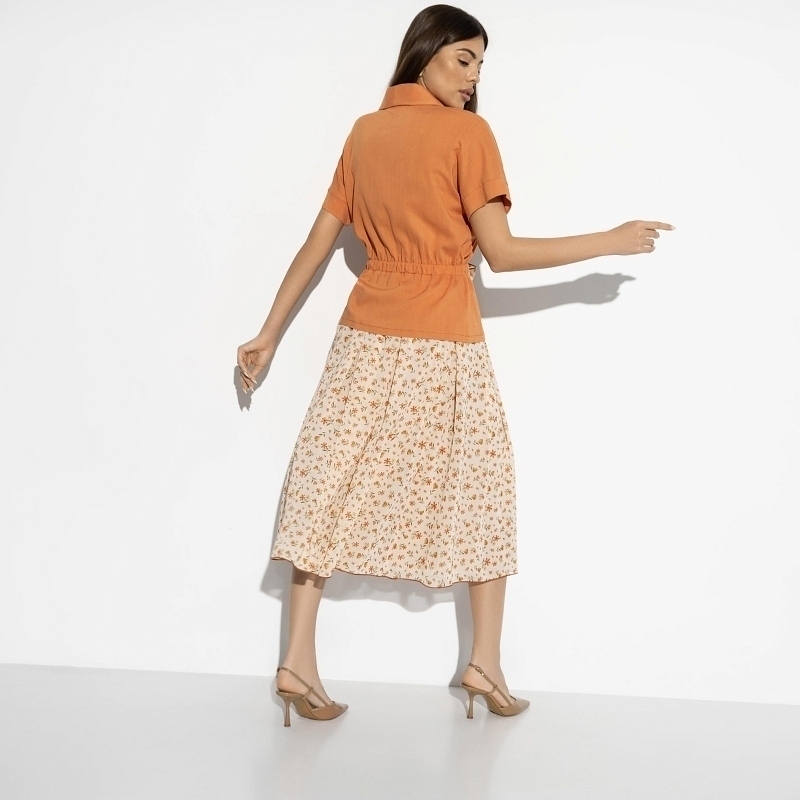 Костюм с юбкой Светские манеры (fleur orange, 2 в 1). Состав: 70% полиэстер, 25% вискоза, 5% спандекс