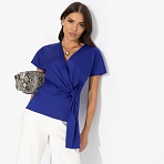 Блуза Откройся желаниям (синяя). Состав: 65% п/э, 30% вискоза, 5% спандекс