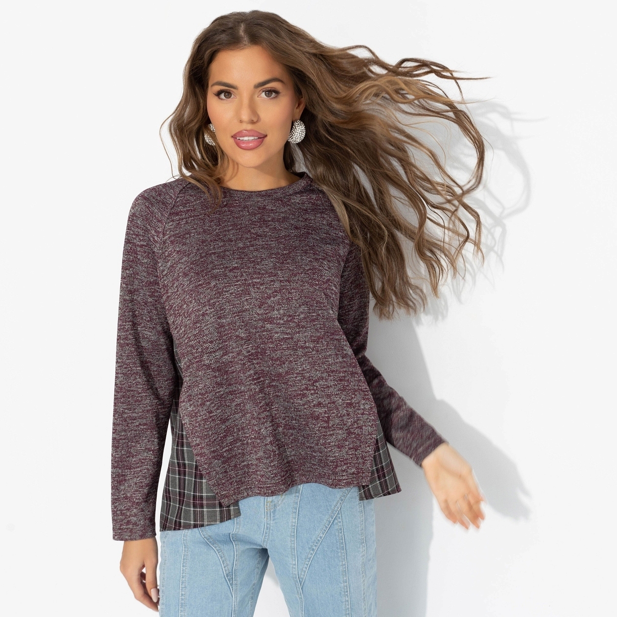 Лонгслив Модный эквивалент (преппи). Состав: 65% п/э, 30% ангора, 5% спандекс