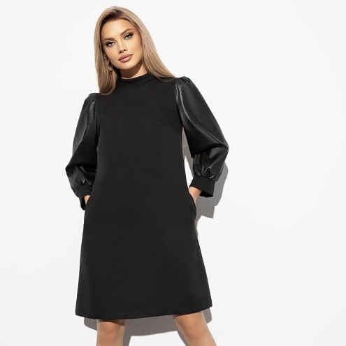 Платье Модная революция (black style). Состав: 60% п/э, 37% вискоза, 3% спандекс