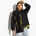 Рубашка со съемным карманом и контрастным декором Пик актуальности (black)