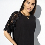 Футболка Закружила любовь (super black). Состав: 65% п/э, 30% вискоза, 5% спандекс