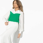 Блуза С высоты очарования (sexy green, с поясом). Состав: 95% п/э, 5% эластан