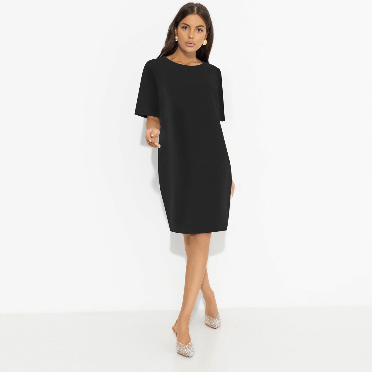 Платье Виртуальные будни (классика). Состав: 60% п/э, 37% вискоза, 3% спандекс