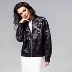 Бомбер с пайетками, расшитый Секрет смелости (чёрный)