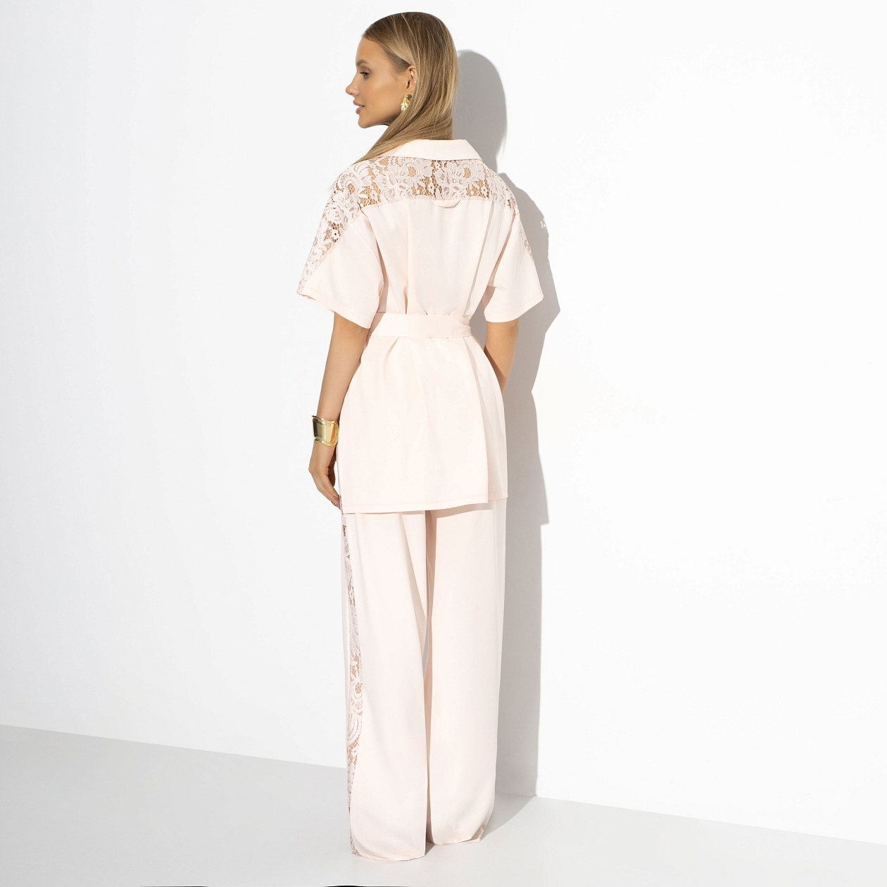 Брючный костюм Престижная номинация (fashion, 2 в 1, с поясом). Состав: 85% п/э, 10% хлопок, 5% спандекс