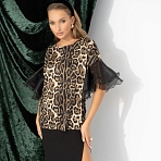 Блуза Молниеносная влюбленность (леопард). Состав: 100% полиэстер