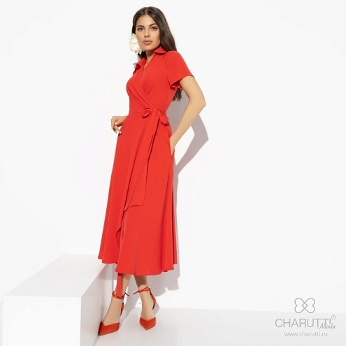 Платье Чарую со вкусом (fiery red). Состав: 95% п/э, 5% спандекс
