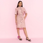 Платье Счастье свободы (peach, с поясом). Состав: 55% п/у волокно, 45% полиэстер