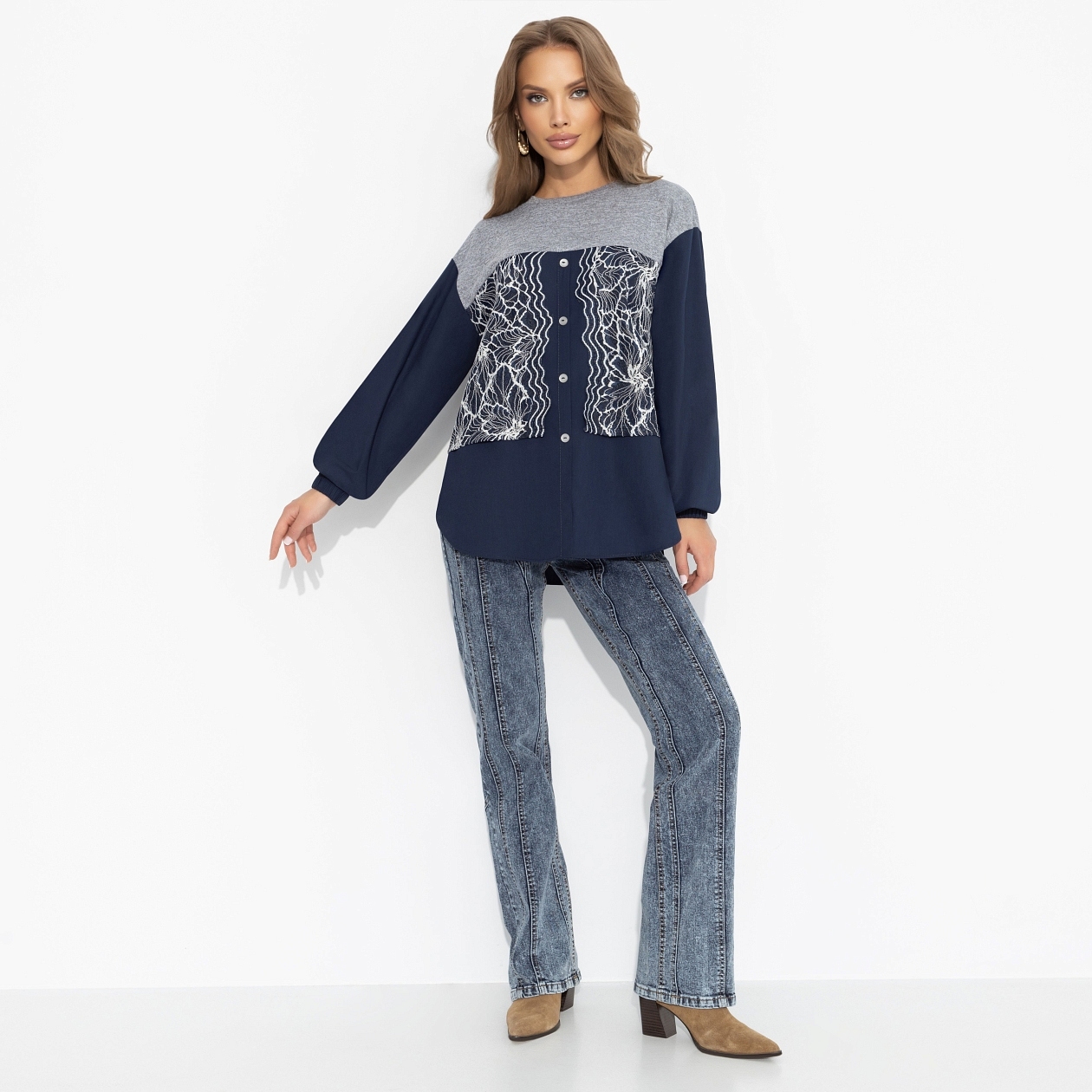 Стиль по-взрослому (скай). Состав: 65% п/э, 30% хлопок, 5% спандекс