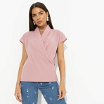 Блуза с драпировкой на запах На пике изящества (розовая)