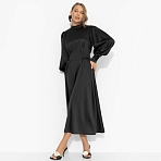 Платье приталенное из атласа Притяжение элегантности (чёрная магия)