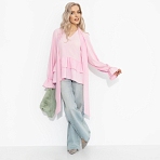 Блуза Стильный нюанс (розовая). Состав: 95% полиэстер, 5% эластан