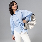 Рубашка комбинированный с кружевом Дивная смелость (blue)