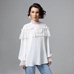 Блуза Мелодия сердца (белая). Состав: 75% полиэстер, 20% вискоза, 5% спандекс