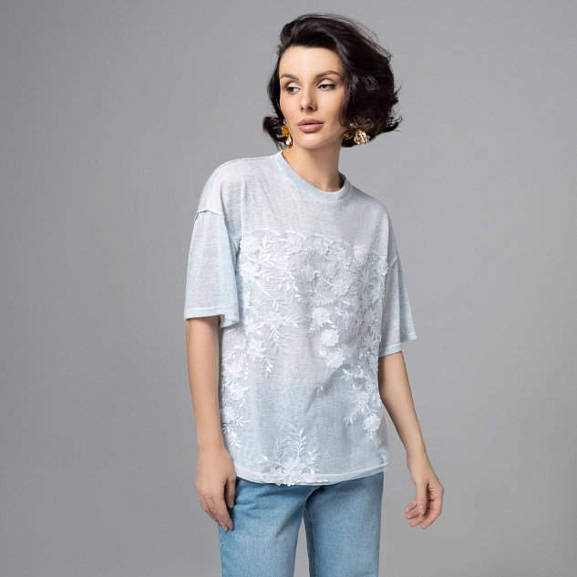 Футболка Буду тебе сниться (голубой меланж) 