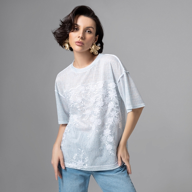 Футболка Буду тебе сниться (голубой меланж) 