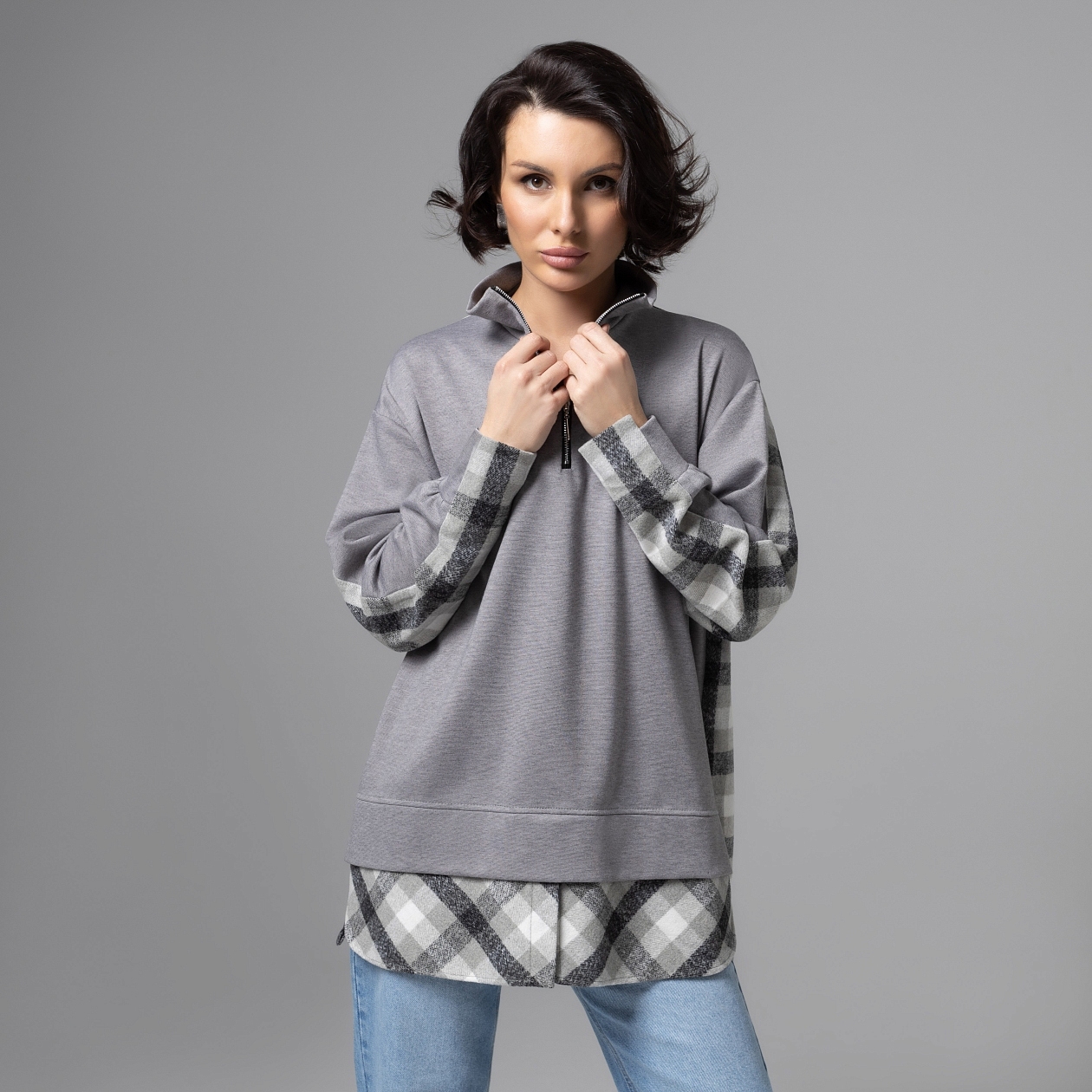 Путешествие начинается (пасмурное небо). Состав: 65% п/э, 30% вискоза, 5% спандекс